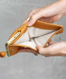 FOLNA RD ドット型押し ウッドボールがま口財布