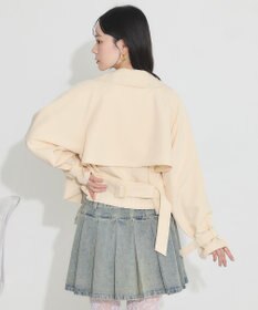 earth music&ecology バックフレアショートトレンチコート