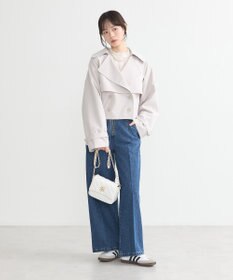 earth music&ecology バックフレアショートトレンチコート