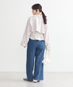 earth music&ecology バックフレアショートトレンチコート