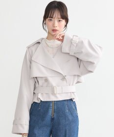 earth music&ecology バックフレアショートトレンチコート