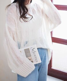 WEGO ケーブルメッシュメランジニット