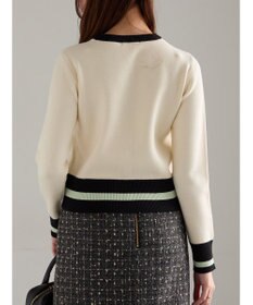 Te chichi バイカラークラシカルカーディガン