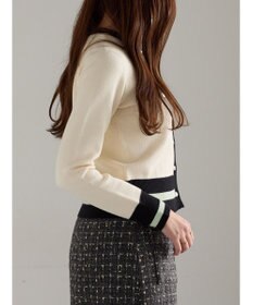 Te chichi バイカラークラシカルカーディガン