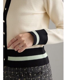 Te chichi バイカラークラシカルカーディガン