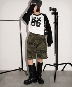 WEGO スターナンバリングラグランスウェット