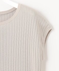 自由区 【アンサンブル対応・洗える】ハイツイストコットンアセテートフレンチスリーブ ニット
