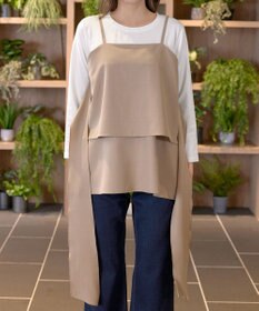 Tiaclasse 【洗える】リボンキャミドッキングカットソートップス