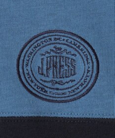 J.PRESS KIDS 【140-170cm】襟ストライプ ブロッキングポロシャツ