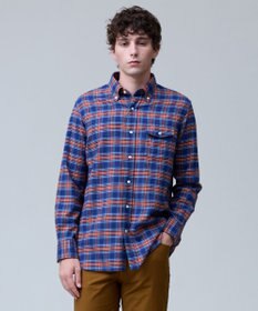 J.PRESS MEN テンセルミックスコットンネルシャツ / B.D. ネイビー系3