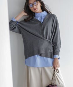 組曲 S 【加藤ローサさん着用 / 前後着用可】コットンタッチシャーティング刺繍入り ブラウス