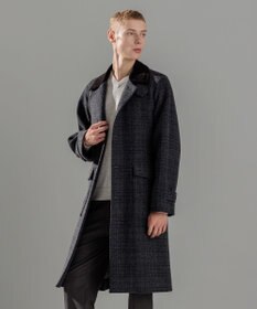 JOSEPH HOMME ニードルパンチグレンチェック　シングルブレストトレンチコート