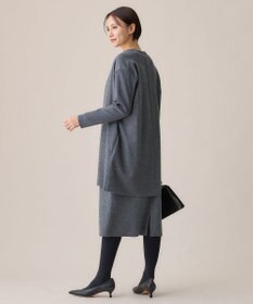 自由区 【洗える】ウールニットコンビジャージー ライトアウター