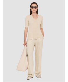 JOSEPH 【洗える】ファインリブメリノ　ショートスリーブニット