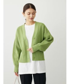 Green Parks スポンディシュ畦編みショート丈カーディガン
