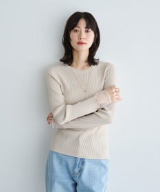 YECCA VECCA 袖口シアーリブニット
