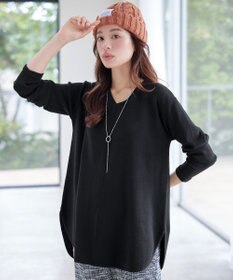 Tiaclasse 【安田美沙子さん着用・新色追加・洗える】ラウンドヘムニットチュニック