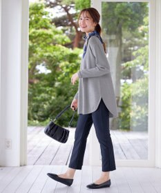 Tiaclasse 【安田美沙子さん着用・新色追加・洗える】ラウンドヘムニットチュニック