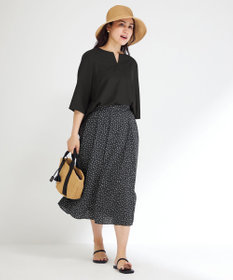 23区 L 【Lサイズ限定/洗える】ハイストレッチツイル ブラウス