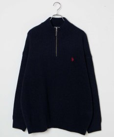 WEGO U.S. POLO ASSN.|別注畔編みハーフジップセーター