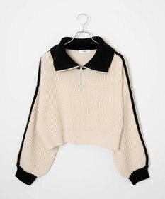 WEGO 2ラインハーフジップニットプルオーバー