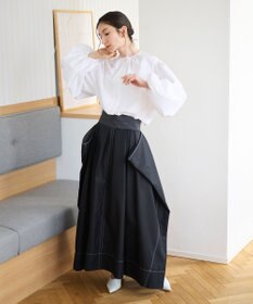 #Newans ウエストリボンショートブラウス