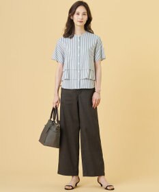 J.PRESS LADIES ソフトシャンブレー ストレートパンツ