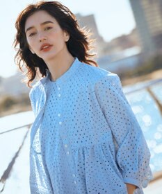 組曲 エンブロイダリーレーススタンドネック ブラウス