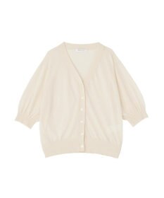 AMERICAN HOLIC 5分袖シアーVネックニットカーディガン
