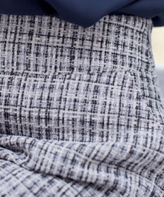 Tiaclasse 【洗える】大人華やかなツイードフレアスカート