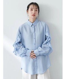 earth music&ecology フリルスリーブシャツ