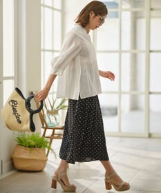 組曲 L 【WEB限定】ドットプリントデシン フリルパンツ