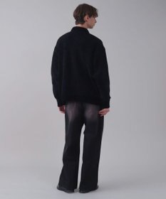 WEGO 【ユニセックス着用ITEM】ベロアモールワンポイントZIPカーディガン