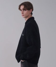 WEGO 【ユニセックス着用ITEM】ベロアモールワンポイントZIPカーディガン