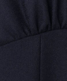 組曲 L 【WEB限定・KUMIKYOKU NAVY】ウールジョーゼット バンドカラーワンピース