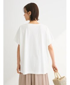 Green Parks インド綿 フレンチスリーブ前後差カットプルオーバー