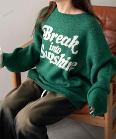 WEGO ロゴジャガードフラッフィーニット