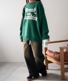 WEGO ロゴジャガードフラッフィーニット