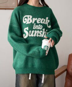 WEGO ロゴジャガードフラッフィーニット