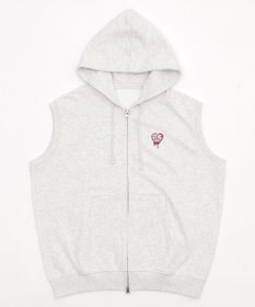 WEGO 【ユニセックス着用ITEM/MLサイズ展開】ワンポイントノースリジップパーカー