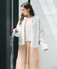 Feroux ニット×ティアードレース スカート