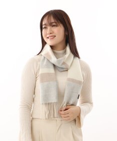 AURORA LANVIN COLLECTION ランバン コレクション カシミヤ チェックマフラー