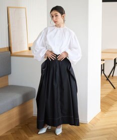 #Newans ウエストリボンショートブラウス