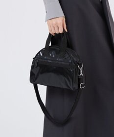 LeSportsac ROUND SM SATCHEL/ブラックシャイン