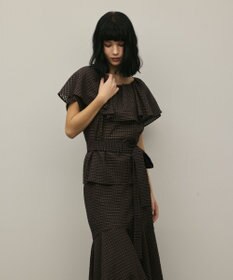 GRACE CONTINENTAL チェックケープブラウス