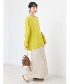 earth music&ecology ウォッシャブル脇スリットクルーネックプルオーバー