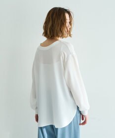 YECCA VECCA 2wayリブMIXジョーゼットブラウス