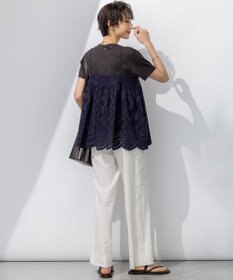 23区 L 【Oggi5月号掲載/洗える】リネンレーヨンストレッチ ワイド パンツ