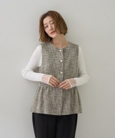 YECCA VECCA 袖口シアーリブニット