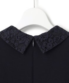 23区 【セットアップ対応/洗える】トリアセダブルジョーゼット 襟付き ワンピース